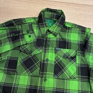 Dixxon The Creature Men’s Flannel Long Sleeve Button Down Shirt Size S